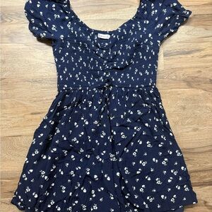 Navy Blue Floral Romper